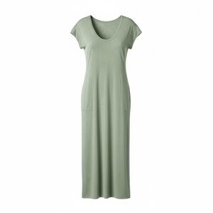 Athleta Martinique Maxi Dress Women's M Green Short Sleeve Long